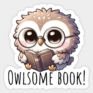 Owlsome book Sticker